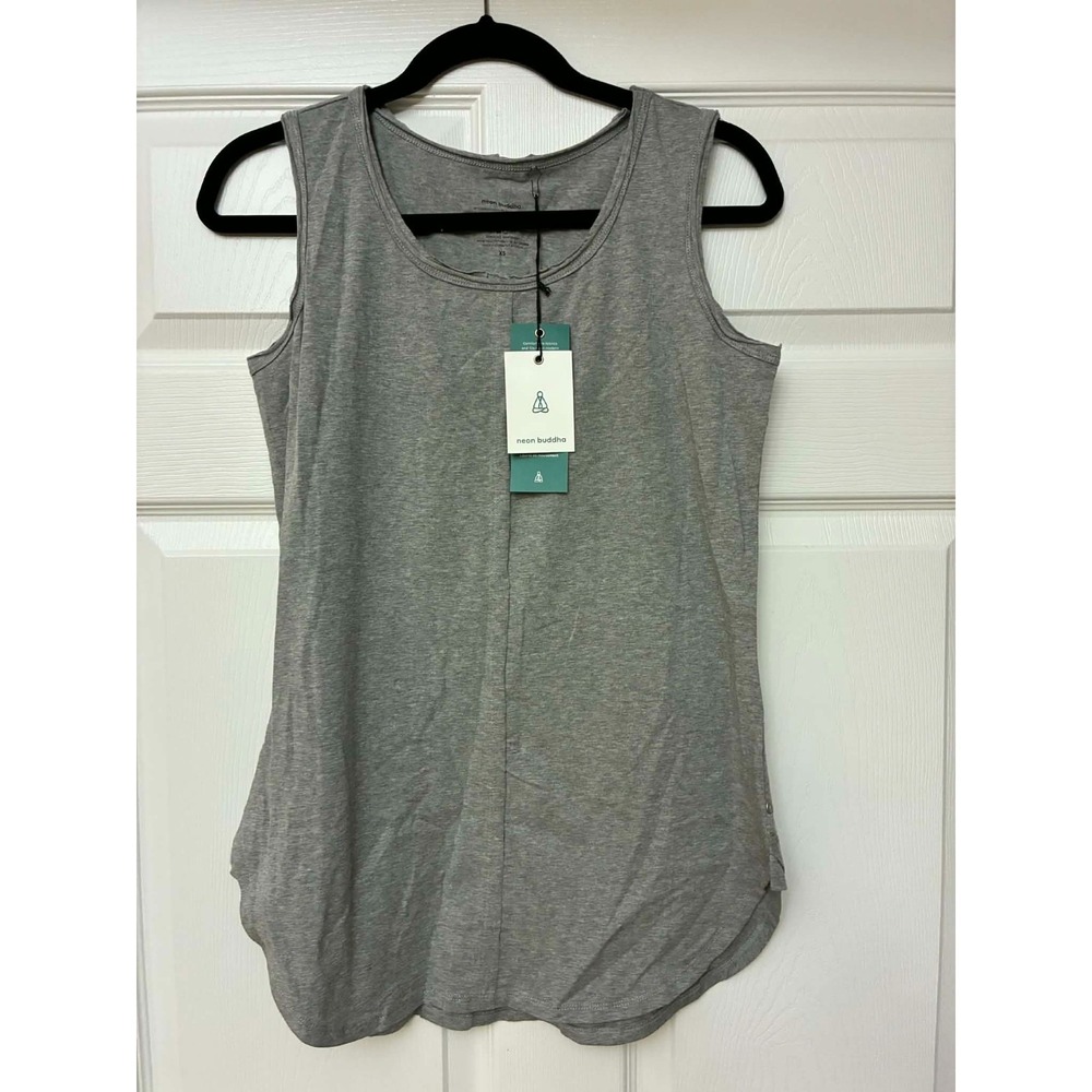 Neon Buddha Tank Top Womens XS Gray Sleeveless Stretch Yoga Casual Soft